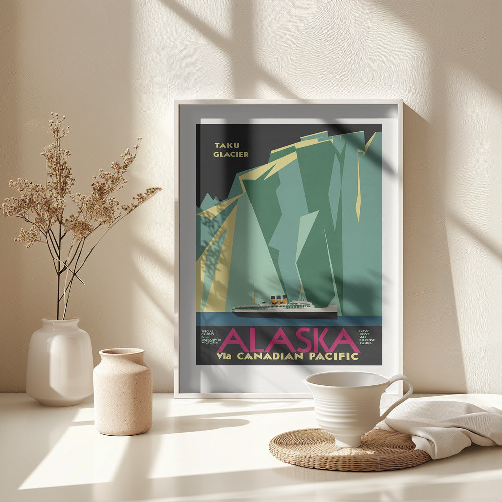 Alaska Via Canadian Pacific. Taku Glacier - Poster / Art Print - interiör