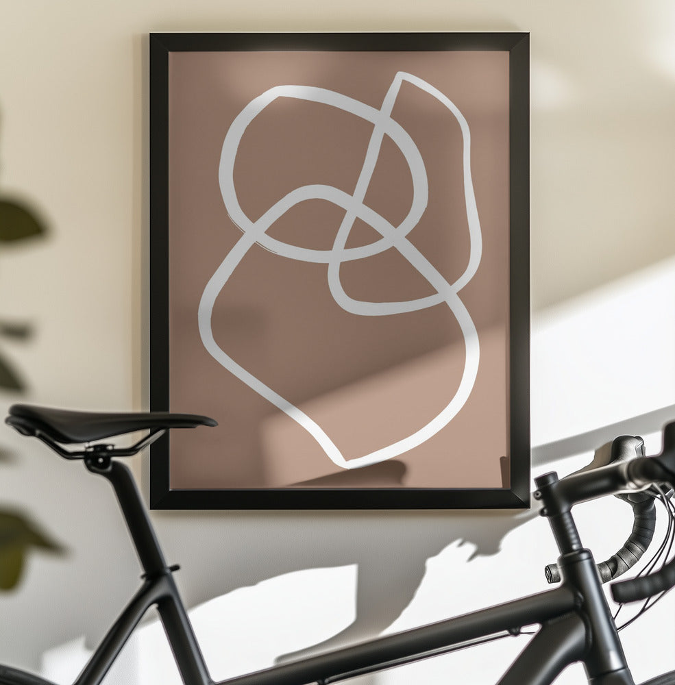 Abstract Lines Mocha - Poster / Art Print - interiör