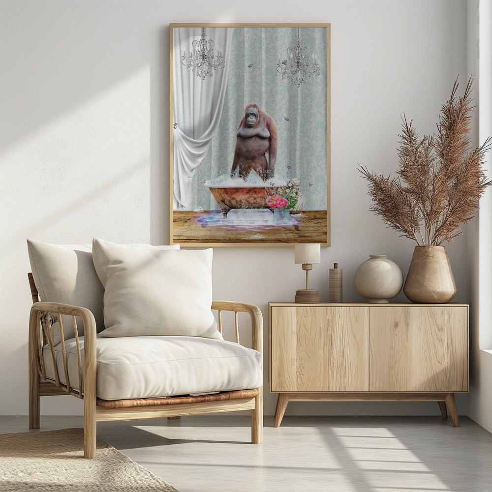 Orangutan & Bubbles - Poster / Art Print - interiör