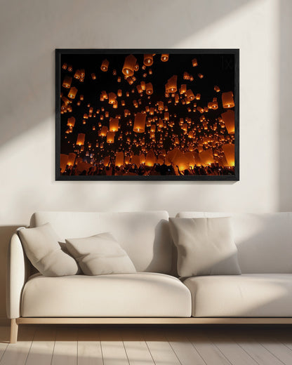 Floating Lanterns - Poster / Art Print - interiör