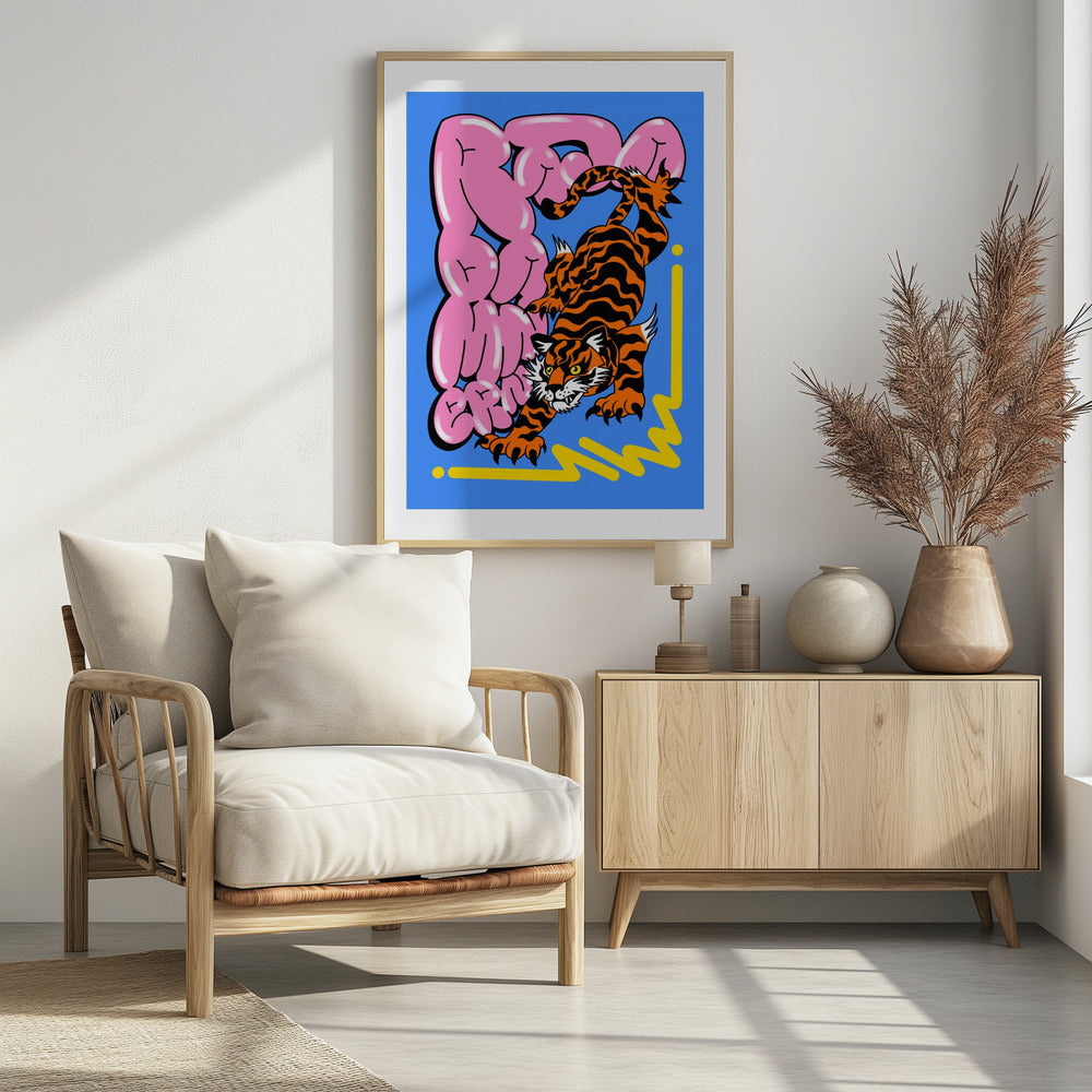 Muay Thai Tiger - Poster / Art Print - interiör