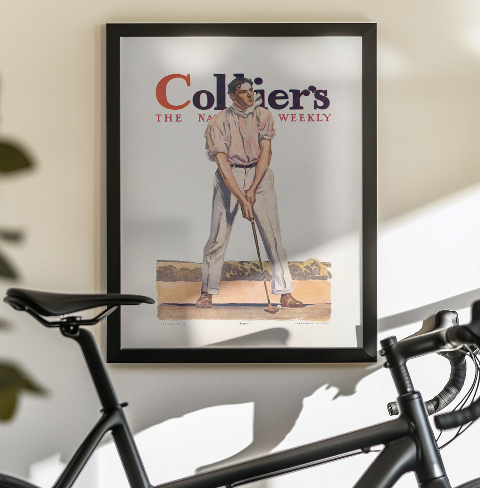 Collier's Golf (1908), Vintage Man - Poster / Art Print - interiör