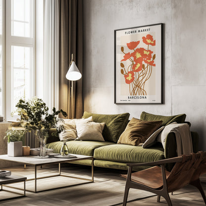 Flower Market. Barcelona - Poster / Art Print - interiör