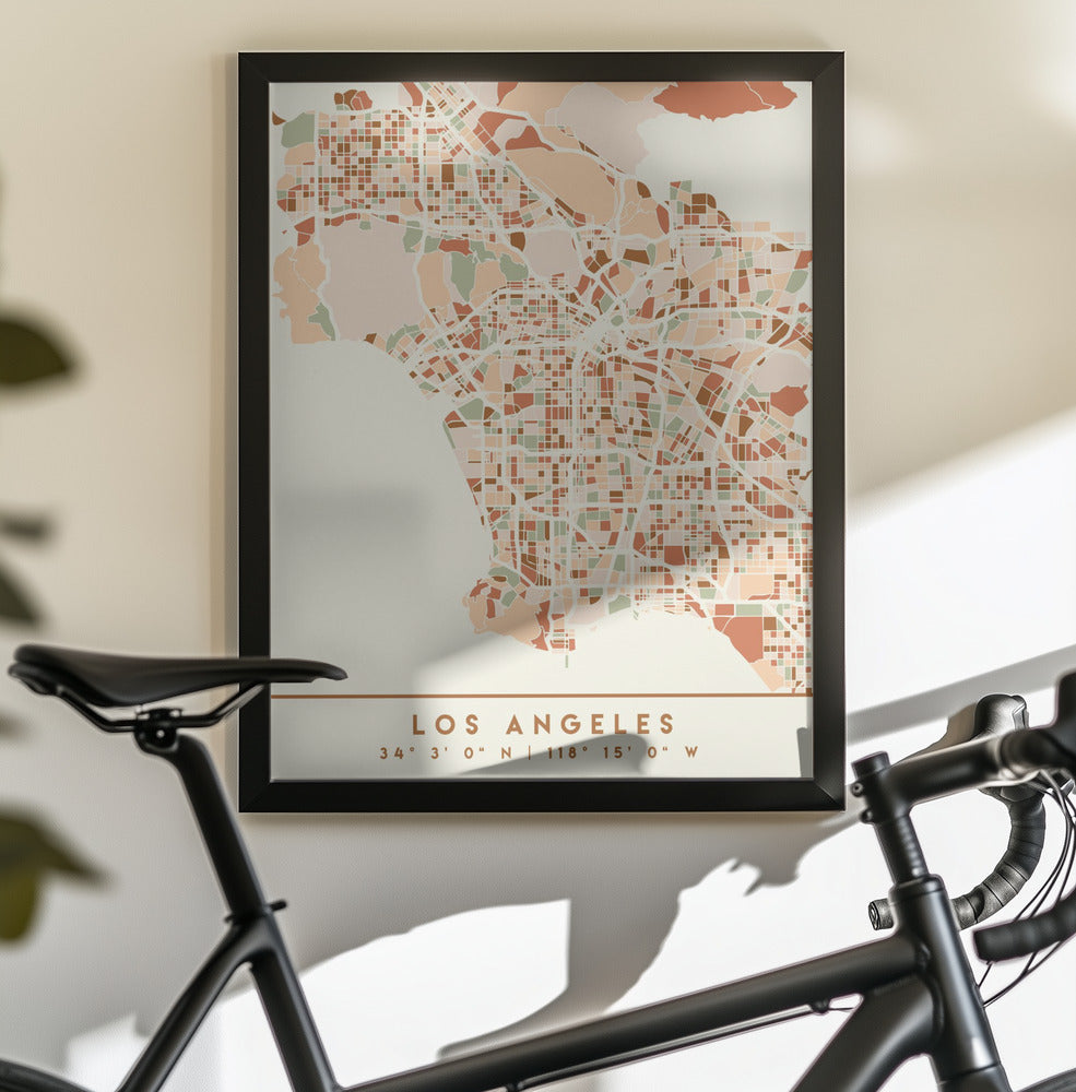 Black Maps Earth Tones 42 - Poster / Art Print - interiör