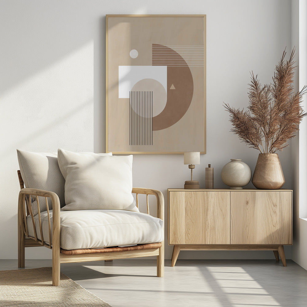 Neutral Semicircles Poster No.1 - Poster / Art Print - interiör
