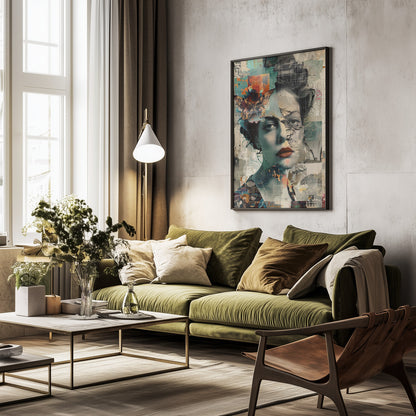 The Collage Girl No 3 - Poster / Art Print - interiör