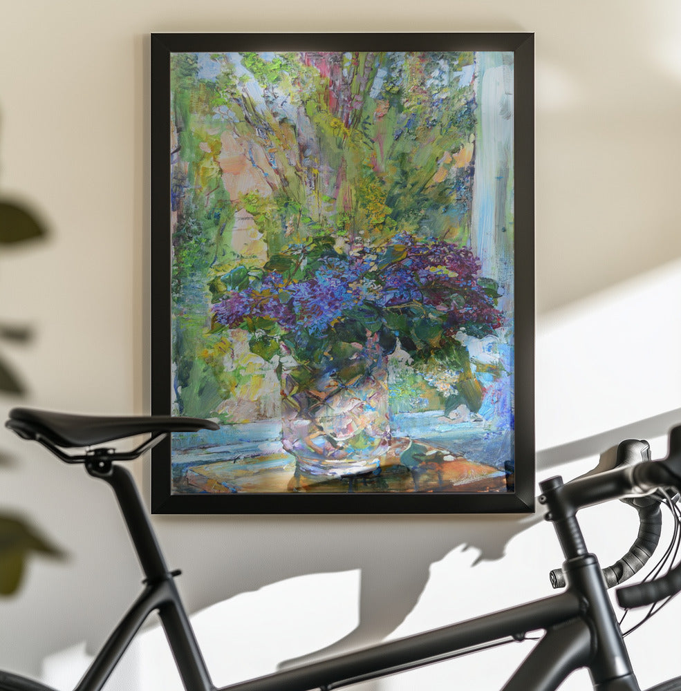 Blå blomster - Poster / Art Print - interiör