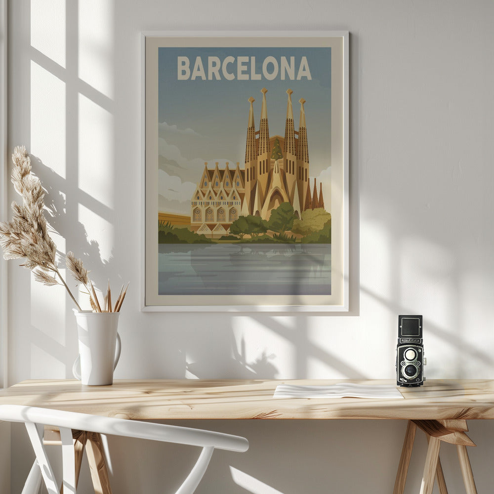 Barcelona Travel Print - Poster / Art Print - interiör