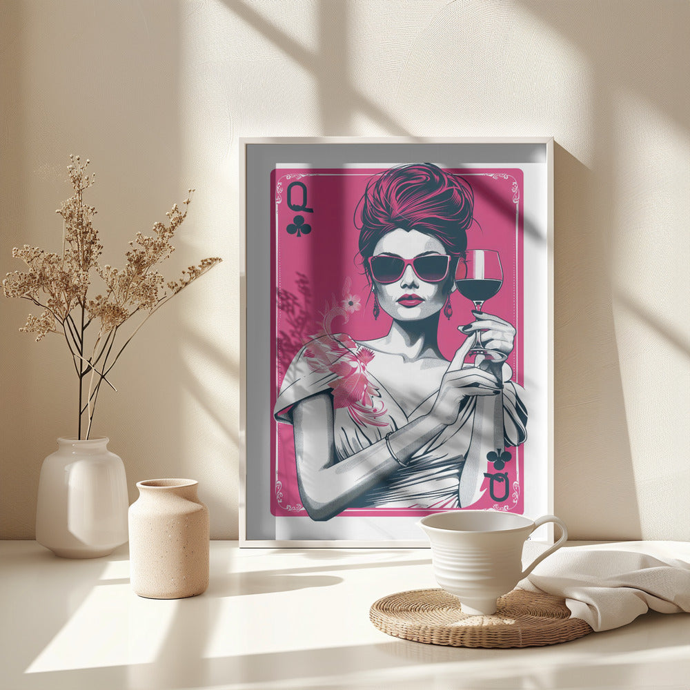 Queen of Clubs - Poster / Art Print - interiör