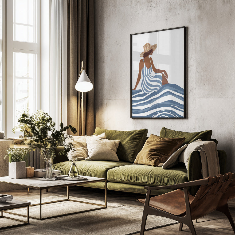 The Girl In the Striped Dress - Poster / Art Print - interiör