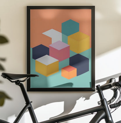 Cubes - Poster / Art Print - interiör