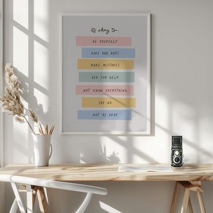 Its Okay To - Poster / Art Print - interiör