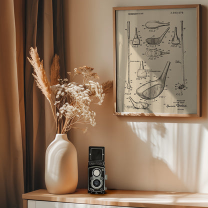 Golf Club Patent 1972 - Poster / Art Print - interiör