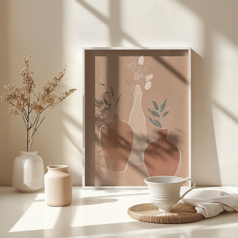 Set of Flower Vases - Poster / Art Print - interiör