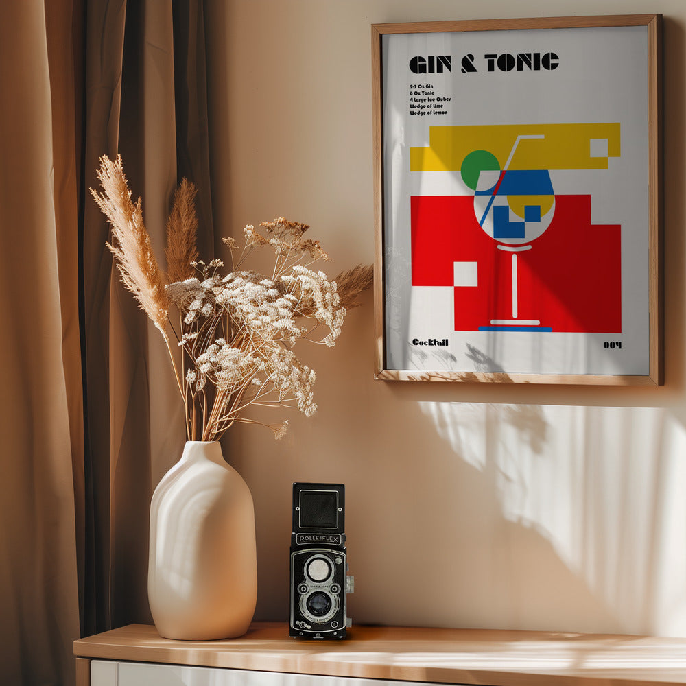 Gin & Tonic Bauhaus Cocktail - Poster / Art Print - interiör