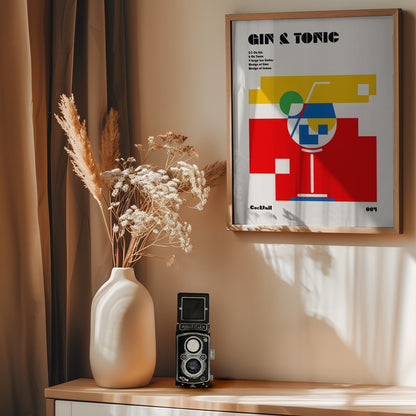 Gin & Tonic Bauhaus Cocktail - Poster / Art Print - interiör