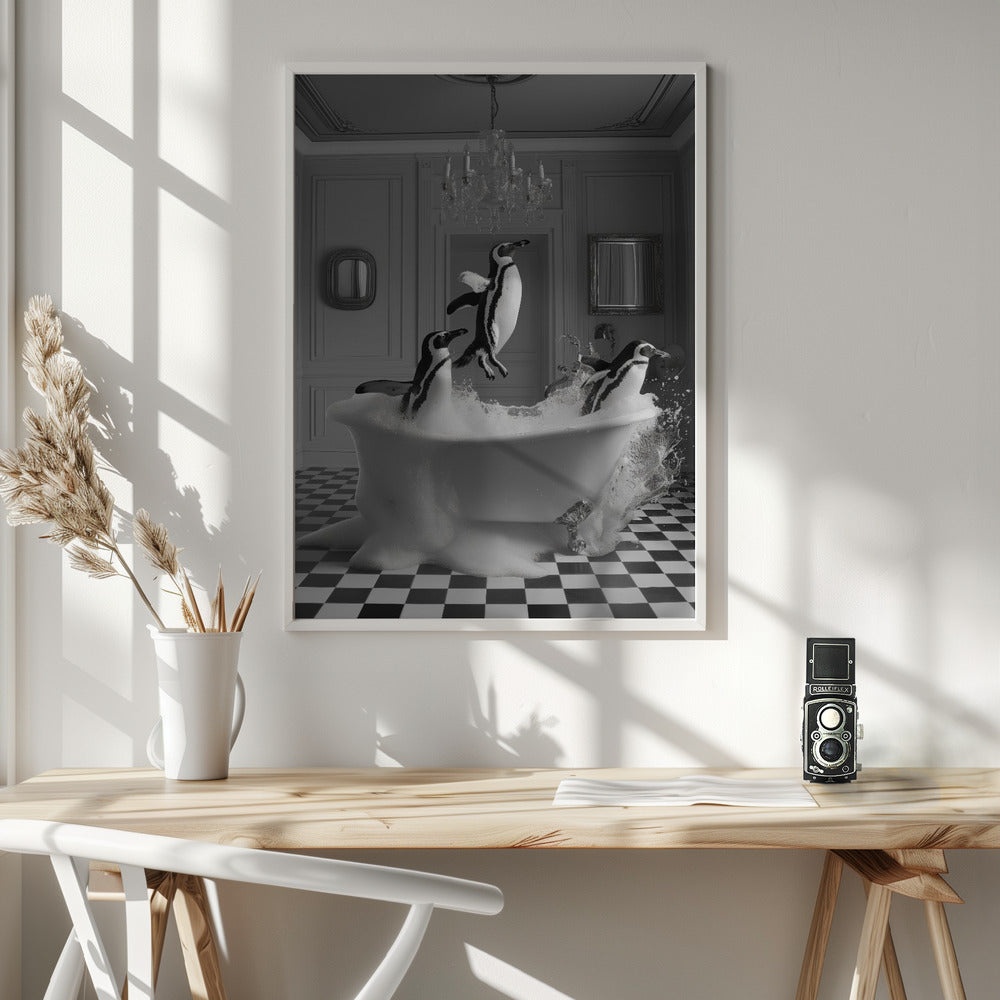 Penguin Party - Poster / Art Print - interiör