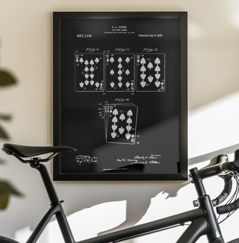 Playing Cards Patent 1909 - Poster / Art Print - interiör
