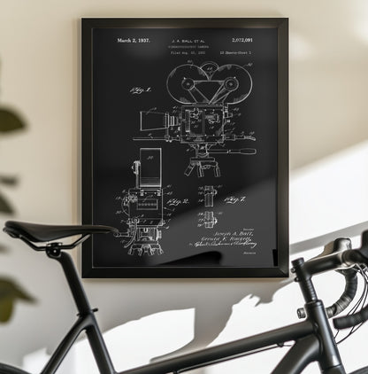 Cinematographic Camera Patent 1937 - Poster / Art Print - interiör