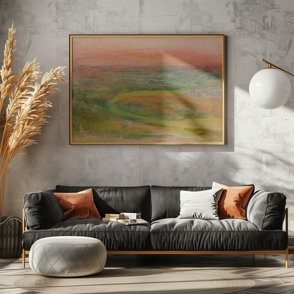 S Shaped Path In an Abstracted Landscape - Poster / Art Print - interiör