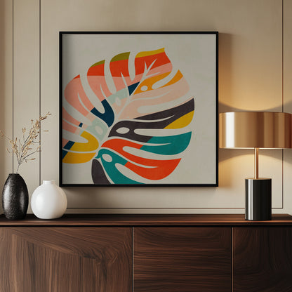 Monstera Leave colorful - Poster / Art Print - interiör