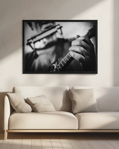 Wolf with mandolin and harmonica - Poster / Art Print - interiör