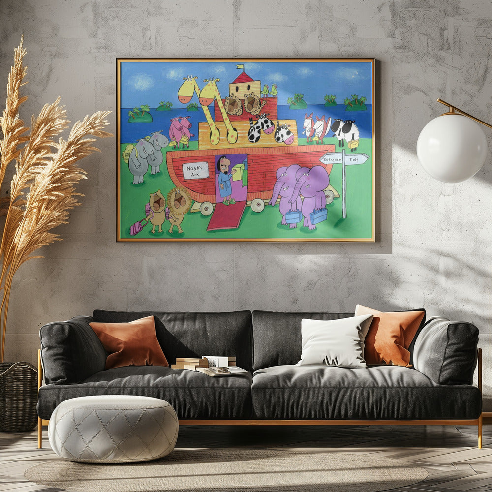 The Animals Enter Two by Two into Noah's Ark - Poster / Art Print - interiör