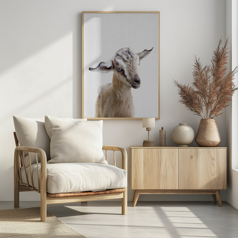 Peekaboo Baby Goat - Poster / Art Print - interiör