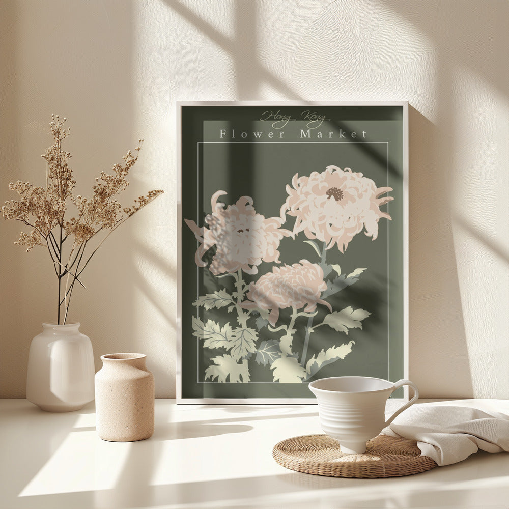 Flower Market Hong Kong Chrysanthemum - Poster / Art Print - interiör