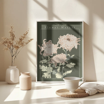 Flower Market Hong Kong Chrysanthemum - Poster / Art Print - interiör