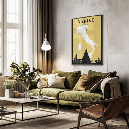 City Love Maps 91 - Poster / Art Print - interiör