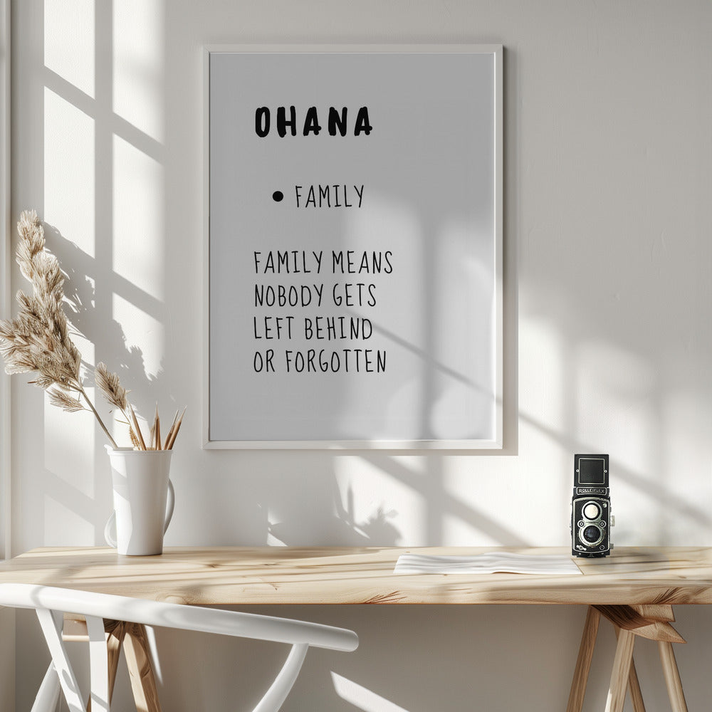 OHANA Means Family - Poster / Art Print - interiör