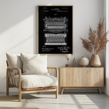 Typewriter Patent 1896 - Poster / Art Print - interiör