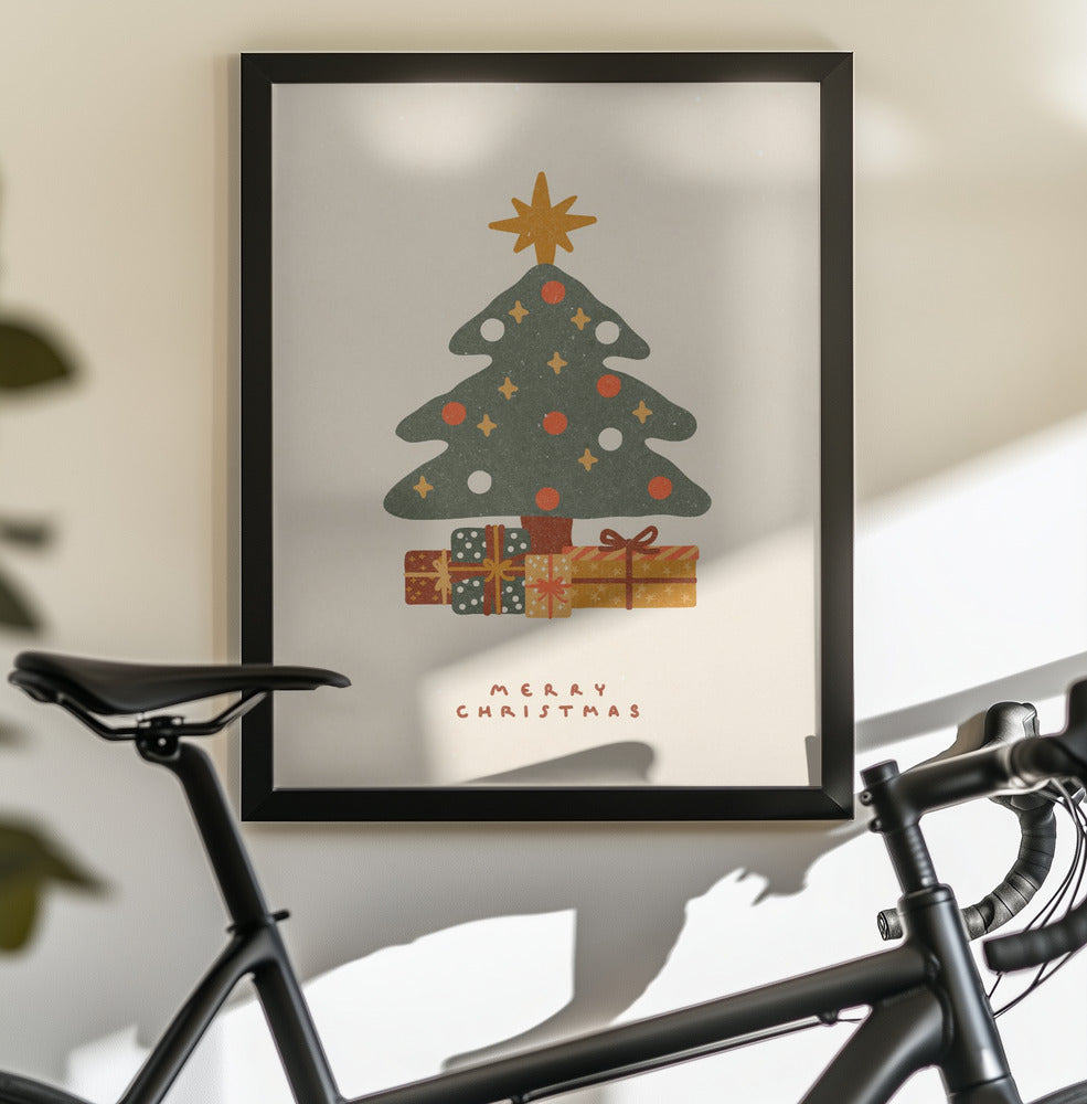 Christmas tree with gifts - Poster / Art Print - interiör