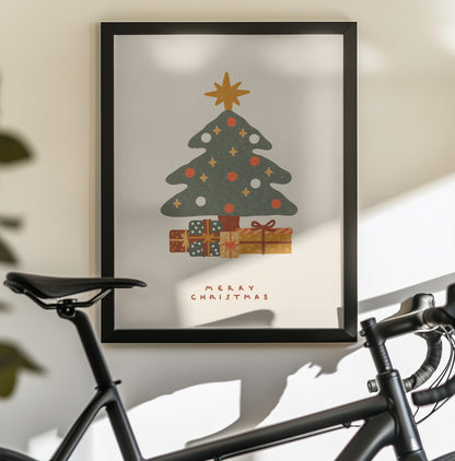 Christmas tree with gifts - Poster / Art Print - interiör