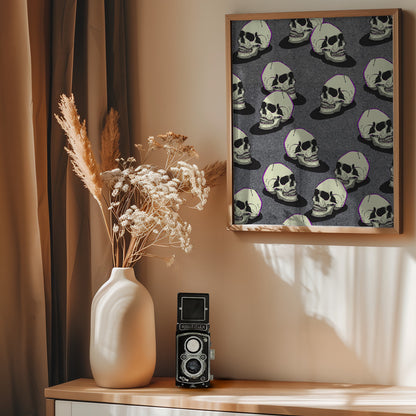 Vintage Style Skulls - Poster / Art Print - interiör