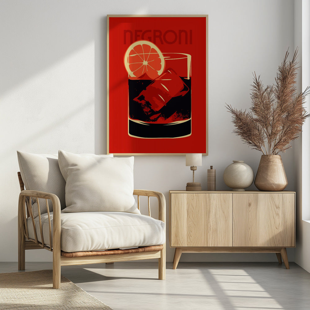Negroni Red - Poster / Art Print - interiör