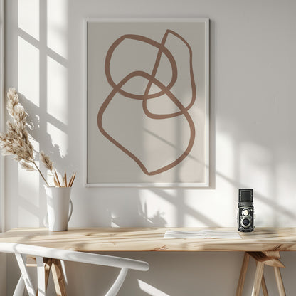 Abstract Lines Mocha 5 - Poster / Art Print - interiör