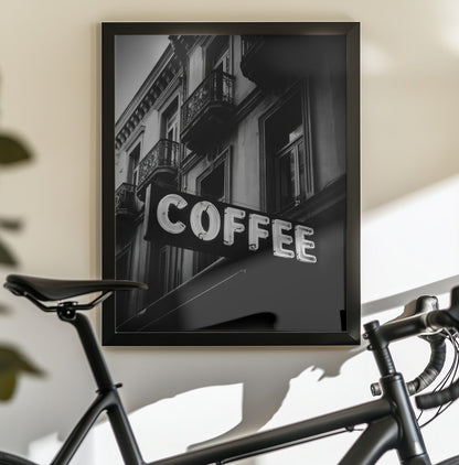 Vintage Coffee Sign No 2 - Poster / Art Print - interiör