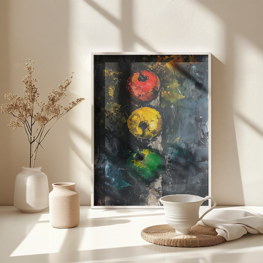 Apple Traffic Light - Poster / Art Print - interiör