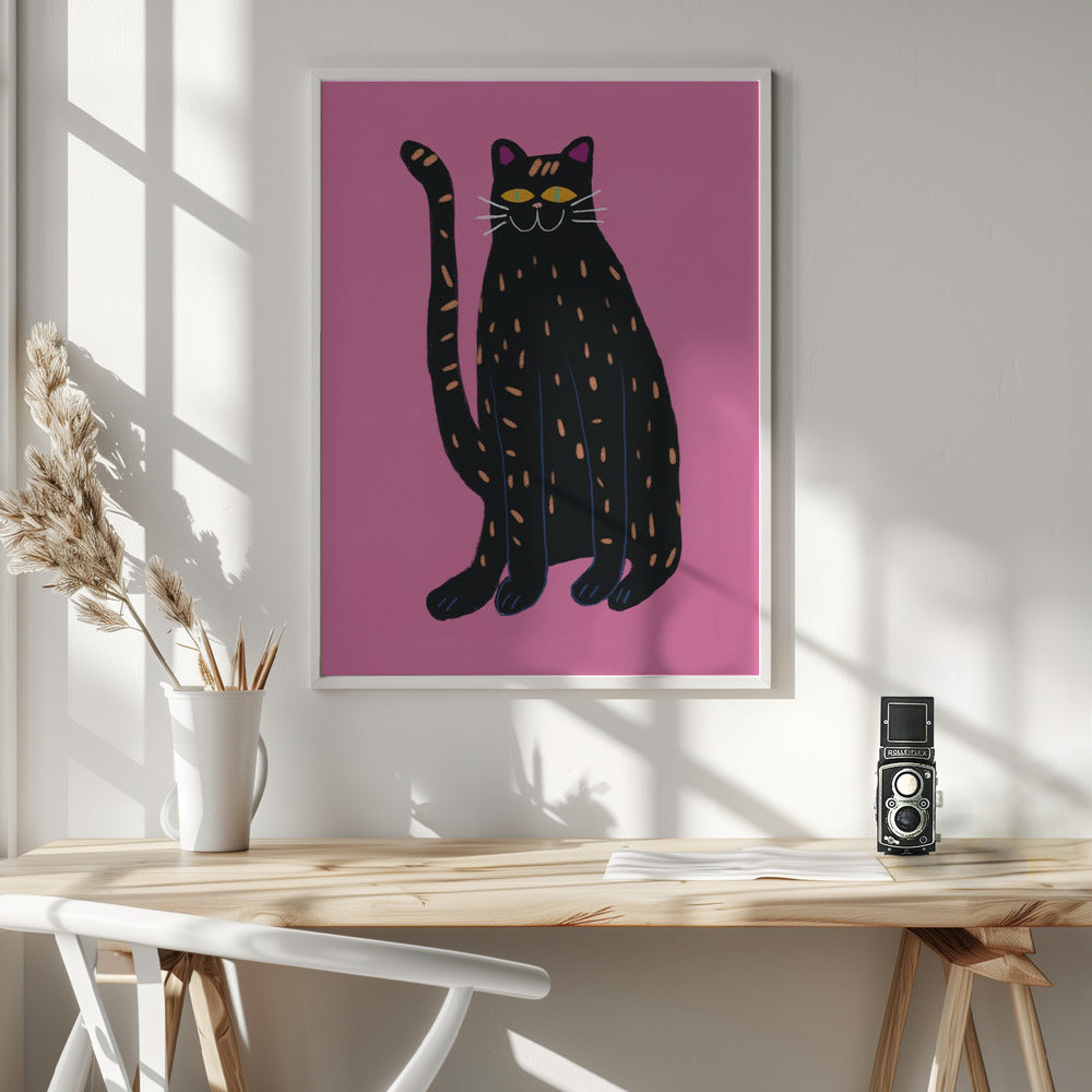 Black cat - Poster / Art Print - interiör