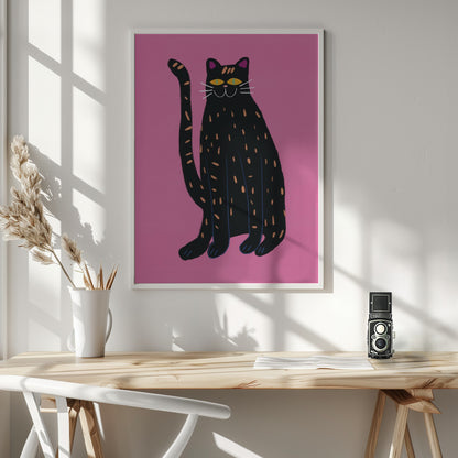 Black cat - Poster / Art Print - interiör