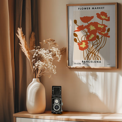 Flower Market. Barcelona - Poster / Art Print - interiör