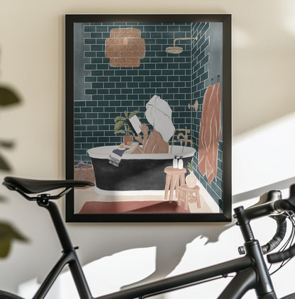 Bathroom Babe - Poster / Art Print - interiör