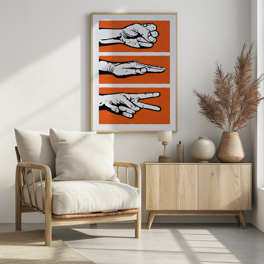 Rock, Paper,Scissors - Poster / Art Print - interiör