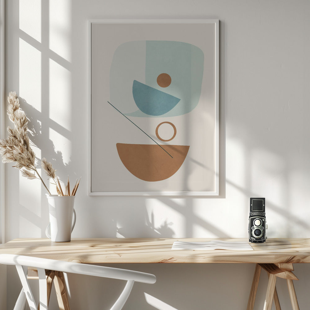 Azzurro Shapes No.4 - Poster / Art Print - interiör