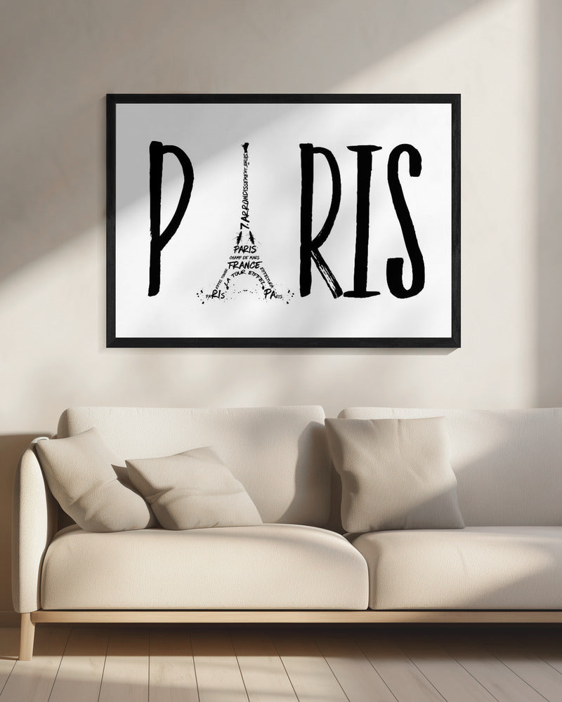 PARIS Typography - Poster / Art Print - interiör