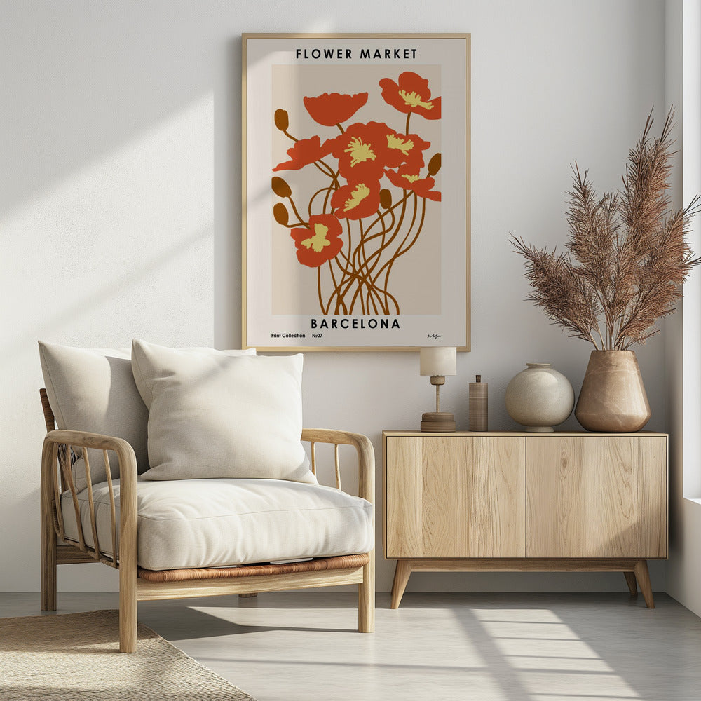 Flower Market. Barcelona - Poster / Art Print - interiör