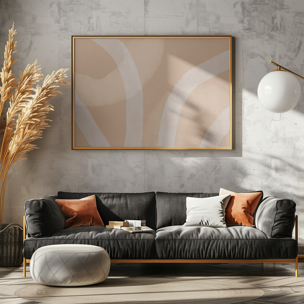 Neutral Abstract Watercolor. Minimalist In Pastel Colors No. 5 - Poster / Art Print - interiör