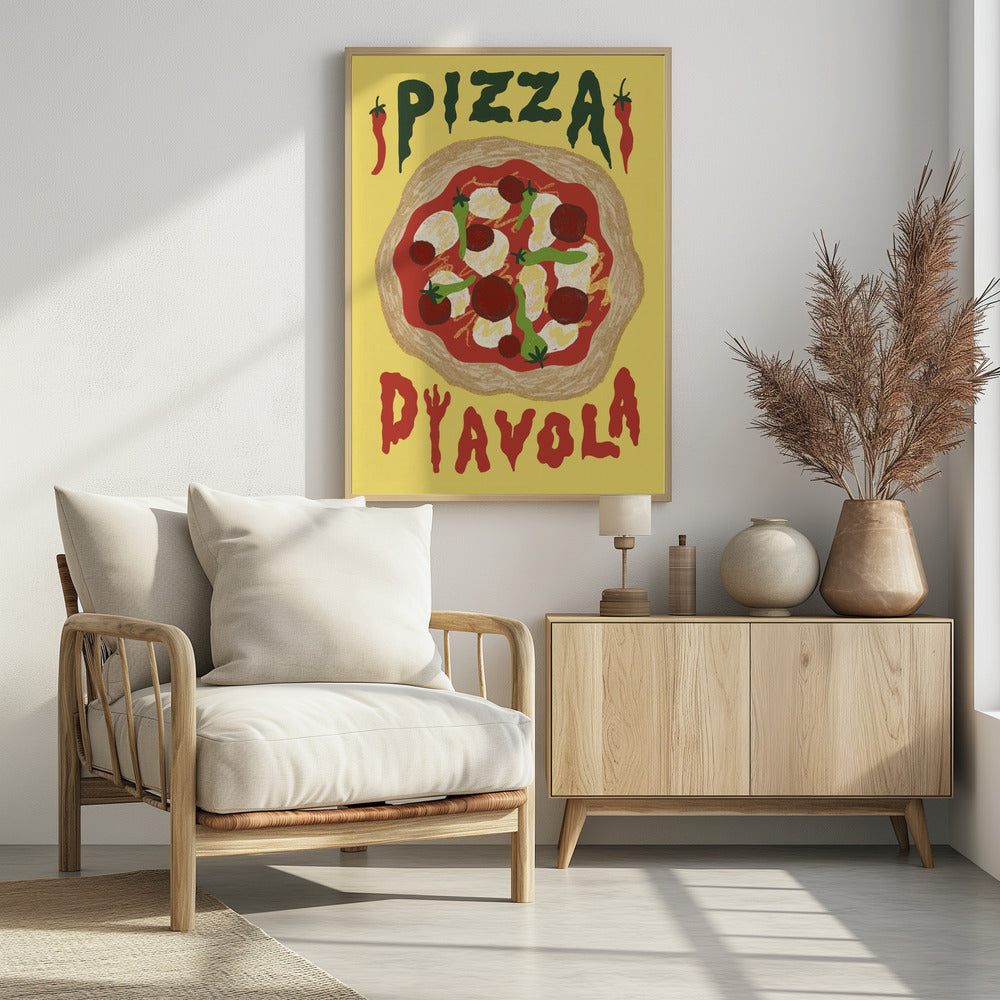 Pizza Diavola - Poster / Art Print - interiör